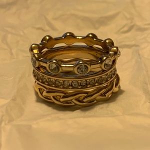 Avon Enchanted 3 Pc Stackable Ring Set Size 6